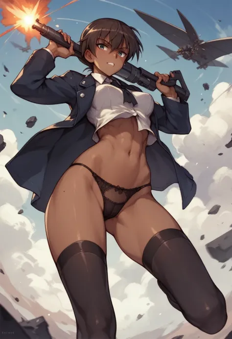 Dark brown skin　　Strike Witches　　Dark brown skin　Dark brown skin　　Bottom panties Human Bomb School　Special attack　Terror incontinence　suicide bombing　Near death