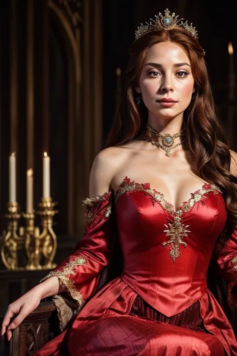 giselle from enchanted as a lady of house targaryen and queen of westeros, full body, house targaryen colors and aesthetic, roya...