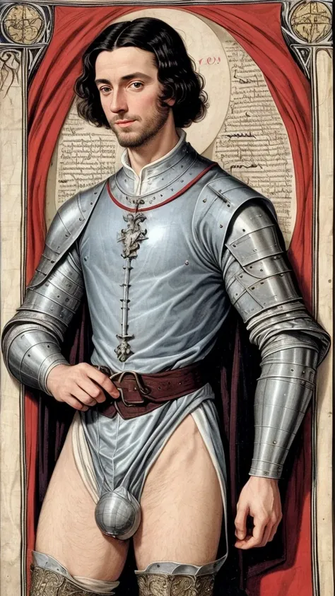 A sexy man, 15th centuries scientist, handsome face, mediaeval period,black hair 