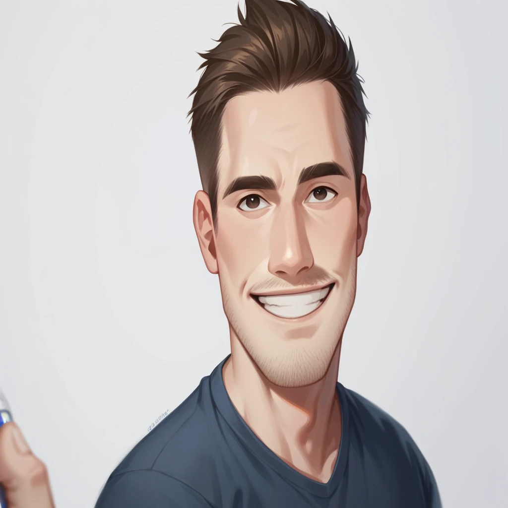 smiling man with a toothbrush in his mouth looking at the camera, smiling male, young man with beautiful face, young man with medium - length, handsome attractive face, smiling man, attractive male, handsome young man face, well-groomed model, clean shaven...