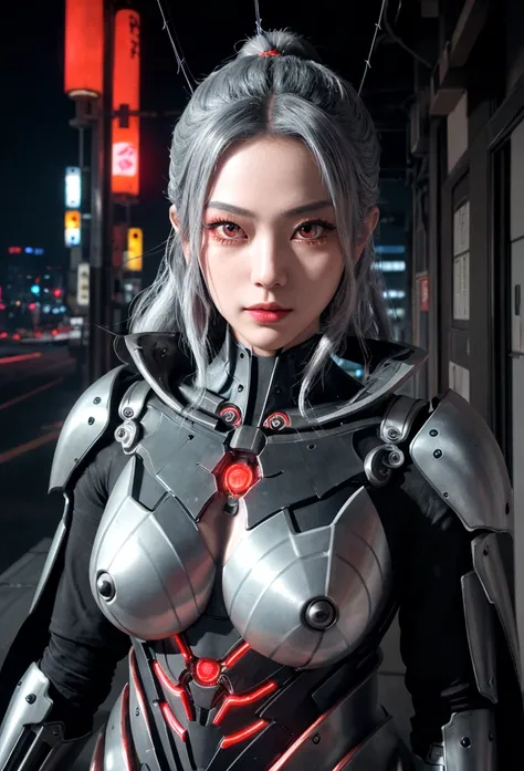 Highest quality,4K,High resolution,masterpiece:1.2,Super detailed,Realistic:1.37,Beautiful attention to detail,Beautiful lip detail,Highly detailed eyes and face,Long eyelashes,One girl,cyborg,Futuristic,anime,mechanical spider,Living Machine,A black-haire...