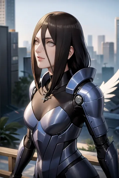 masterpiece,(best quality),Very detailed,Extremely detailed,1 Girl,(Mechanicalwing:Kanekoen,Glowing eyes:blue,Kanekoenrarmor:1.2,Long ears:0.8),(Cyberpunk City:1.5,arms:Energy Blade),(Fantasy Landscape:1.2,Natural Lighting:1.5,Confident expression),(panora...