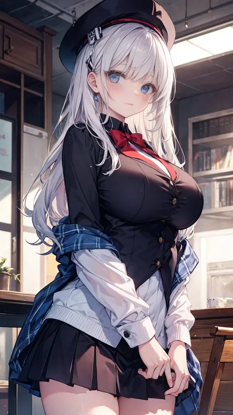 masterpiece, Highest quality,Super detailed,Big Breasts, Gal,mini skirt,Cowboy Shot,high school girl