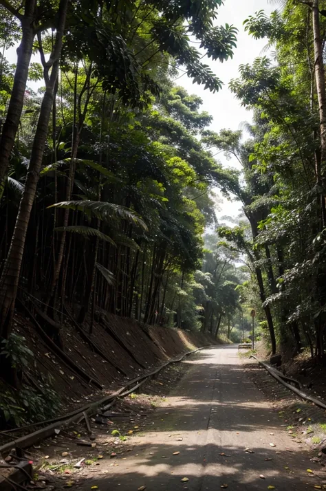 Jalan setapak di tengah hutan, khas Indonesia