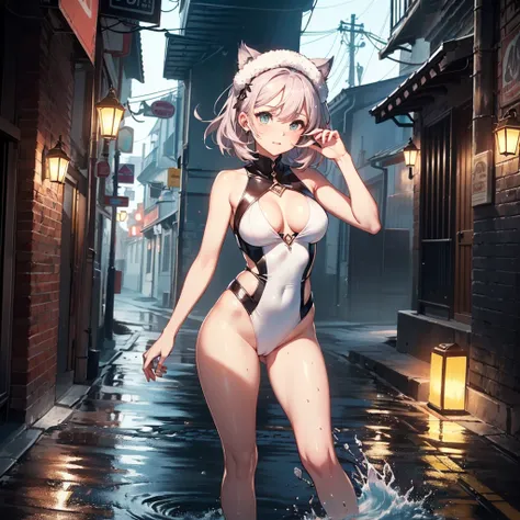 little mucama cat girl,(((1 chica))),(((little loli,tiny little body,,chibi))),(((6 years))),((mucama cat girl with extremely lindo and beautiful pale rosa hair)),(((cat girl,anthro furry lindo,cat girl))),(((cola,cat cola,Orejas de gato,thin cat cola,Orej...