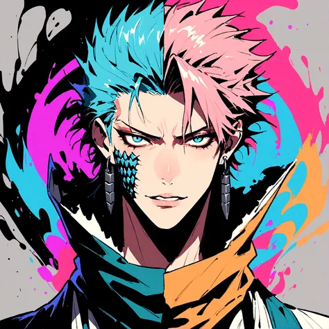  1boy, male focus, Grimmjow Jaegerjaques, bleach, Las Noches, Hueco Mundo