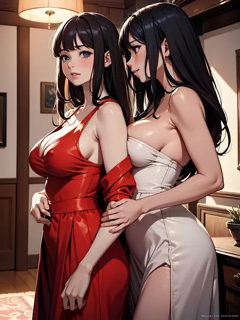 (Masterpiece, Best Picture, High Resolution, official art, incredibly fine illustration, extremely detailed CG),  The film depicts a familiar call girl entering a room and having a casual conversation with a regular customer. The atmosphere is relaxed and ...