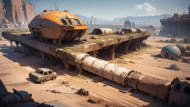 space aircraft, space ship, starship, desert, abadoned ship, disaster ship, abadoned structure, oval aircraft, covered by sand, ...