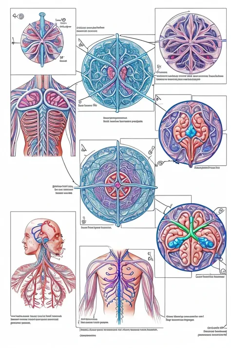 Create a drawing of the parasympathetic nervous system of its emergence in the central nervous system, to the target organs, differentiated preganglionic and postganglionic fibers specifying each of them and being a deeper image 