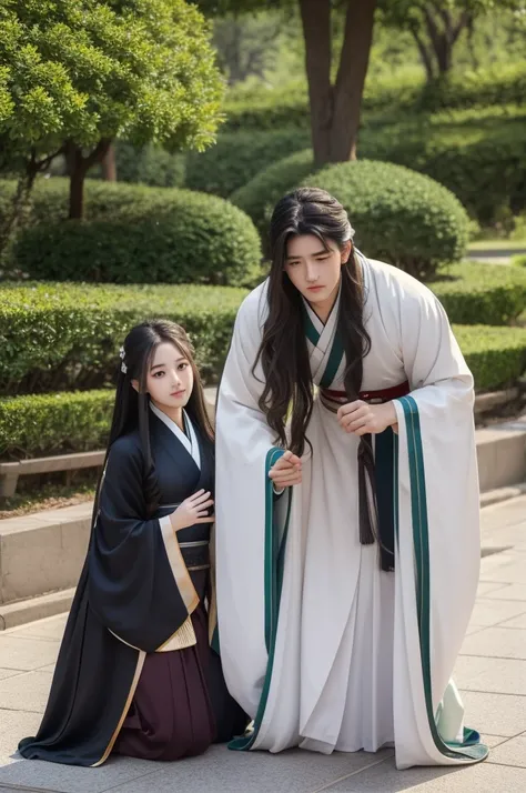 Beautiful Boy（male，{Kneeling in Hanfu}1.0）Long hair hanging on the ground