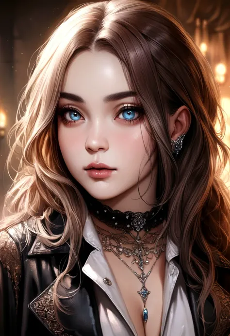 femme latino et suédoise , fille sexy aux yeux marrons, ultra realistic, Meticulously detailed, Portrait de billie eilish 