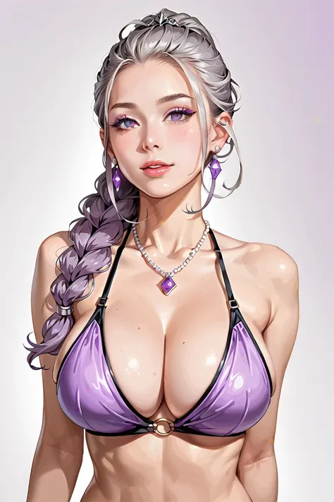 score_9, score_8_superior, score_7_superior,Beautiful woman, 18-year-old,
黒hair, 長いhair, Wearing a bikini, detailed skin texture and pores ,Beautiful mouth and face, Earrings, necklace,Big Breasts、Inji,One girl,alone,purple_hair,purple_eye,very_length_hair...