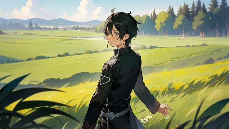 Kirito in a field