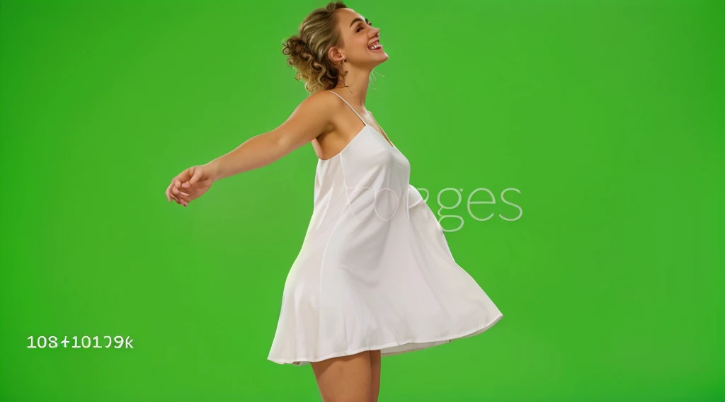 wide shot, (((front view))))) of a full body frontal view portrait photo of a 25 y.o. beautiful european woman (((happy smiling face))wearing (((white short summer dress with white shoes))),Long ((blonde curly hair)))),fit slim body, smiling, ((pale skin))...