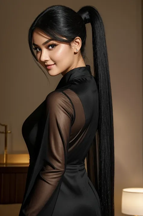 (masterpiece, best quality) A 20-year-old chubby Nekd girl adorns a captivating scene with her radiant presence, clad in a striking black and red long-sleeve qipao that perfectly closes around her. Her face wears a strong, vibrant pink makeup that compleme...