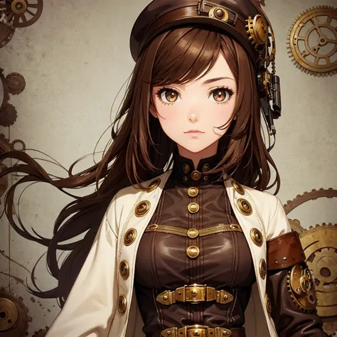 Girl with button eyes (brown hair) (steampunk) (detailed) 