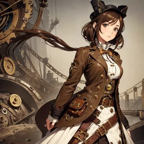 Girl with button eyes (brown hair) (steampunk) (detailed) 