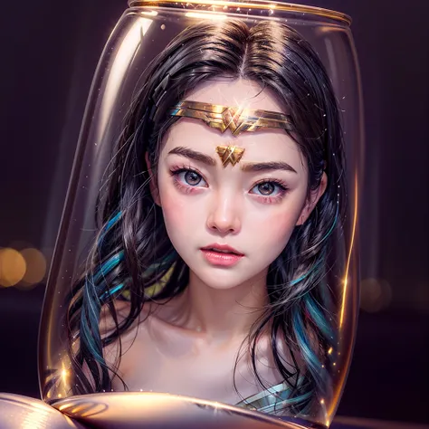 High-level, 8K Masterpiece TopQuality, Ultra-detailed CG, Absurd detailed wallpaper, PerfectLighting, Extremely detailed (((Personifying " Sexy Wonder Woman " as a KAWAII Girl))), Characteristic Items, aesthetic LifeLike Rendering, MysticSight, 
Haze Tynda...