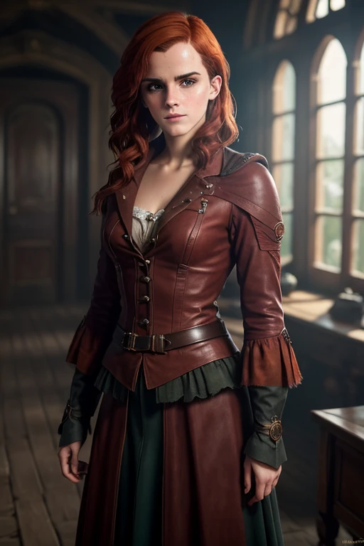 Emma Watson, a photo of an attractive S034_IrineMeier, as (Triss Merigold), (8k, RAW photo, best quality, ultra high res, photorealistic, masterpiece, ultra-detailed, Unreal Engine)