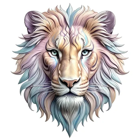 Tiger emblem, majestic and graceful, rich composition, pastel colors, no background, top quality image.