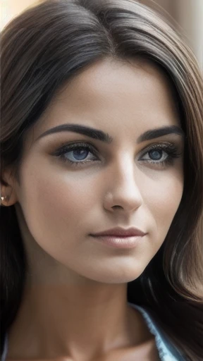  a  Italian woman, focus on the face, color photo