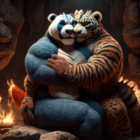 tai lung's hugging chunky panda the dragon warrior