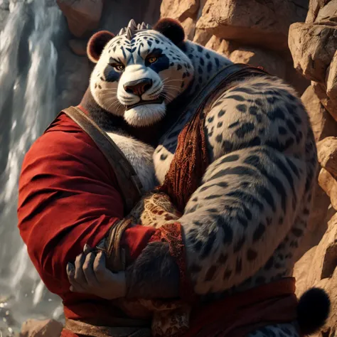 tai lung's hugging chunky panda the dragon warrior