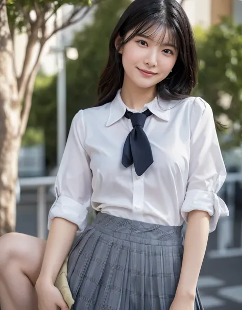 nswf,(wearing ,school uniform:1.3), {{skirt lift:1.3}},{erect nipples:1.5},{huge pubic hair:1.8},full body shot,(from below:1.3),(bottomless:1.3),Top quality, 1 beautiful Japanese woman, teen,high school student,(18 years old),medium hair, (Black hair:1.2)...