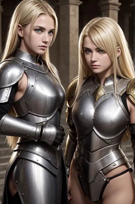 two sisters womans break: catholics, blonde, perfect face, detailed face, warriors roman, 20 years old, 2.0, using sexy armor , soft lesbians break: catholics, black hair perfect face, detailed face, warriors roman, 19 years old, 1.9, using sexy armor , so...