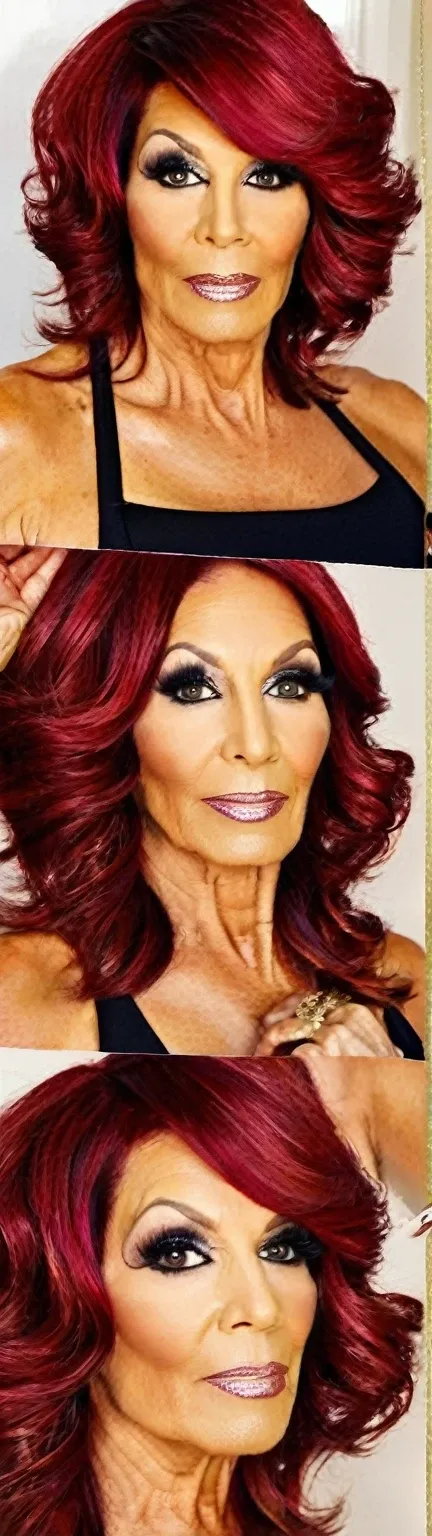 a 50 year old grandmother who has Carmit Bachar having her hair done
