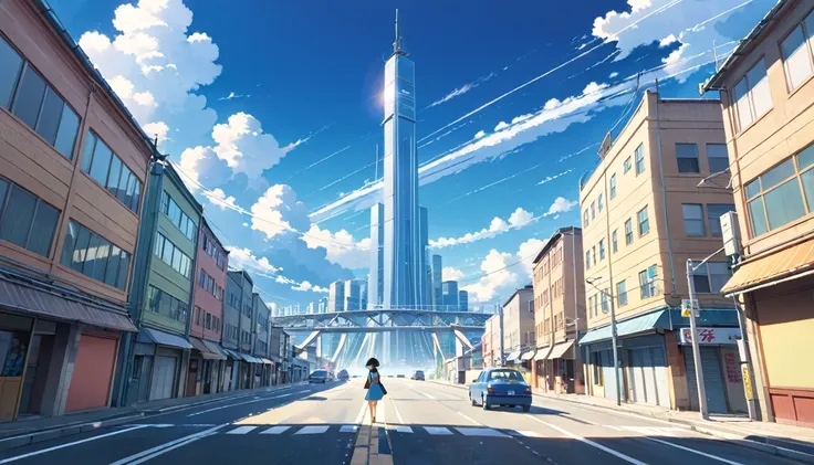 Image of Makoto Shinkai&#39;s anime、landscape、Spectacular and beautiful scenery of fantasy、Beautiful starry sky、A ruined city full of nature