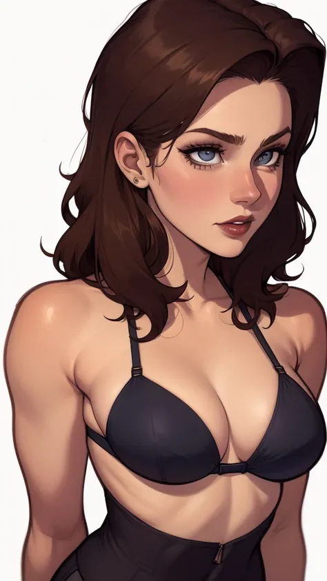 A closeup of a woman in a black top and a black bra, estilo de arte de charlie bowater, Estilo Charlie Bowater, retrato de vampiro, arte do personagem charlie bowater, Alena Aenami e Artgerm, Neoartcore e Charlie Bowater, Charlie Bowater cores ricas e prof...