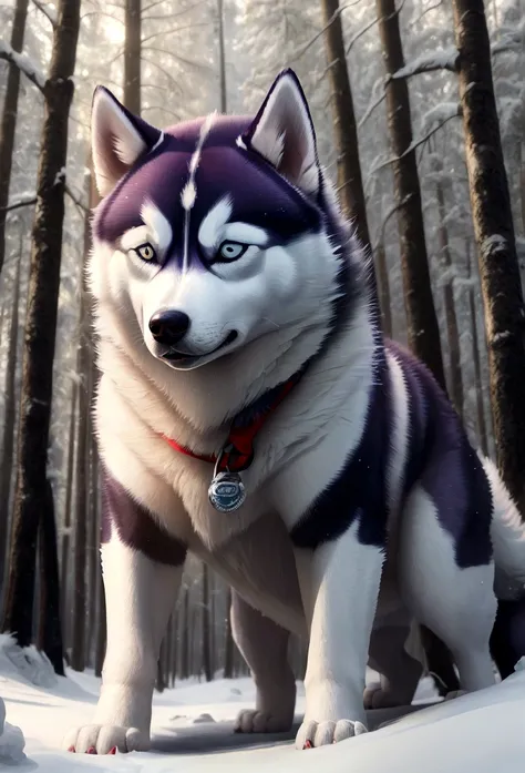 siberian husky in the forest.rin々a good appearance