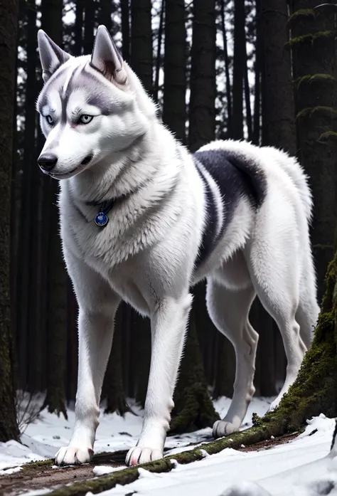 Siberian husky in the forest.Rin々A good appearance