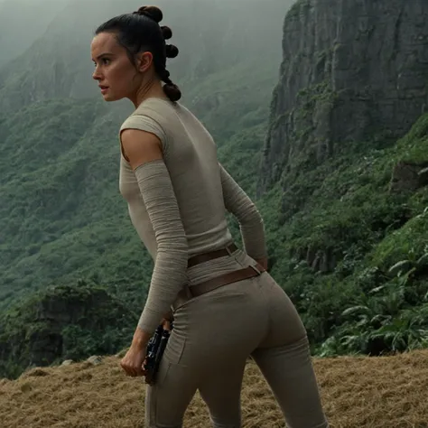 cinematic film still rey, highly detailed, high budget hollywood movie by barry jenkins, ((she is showing her very small ass)), ...