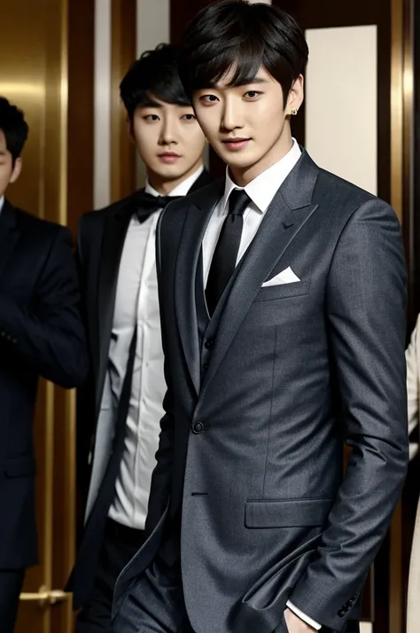 Eunhyuk from super junior wearing an elegant suit 