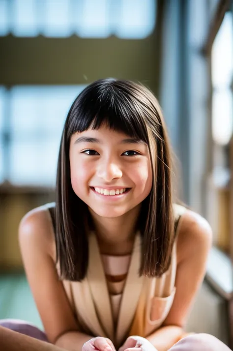 lens: 135mm f1.8, (highest quality),(raw photos), (tabletop:1.1), (beautiful 12 year old japanese girl), cute face, (deeply chis...