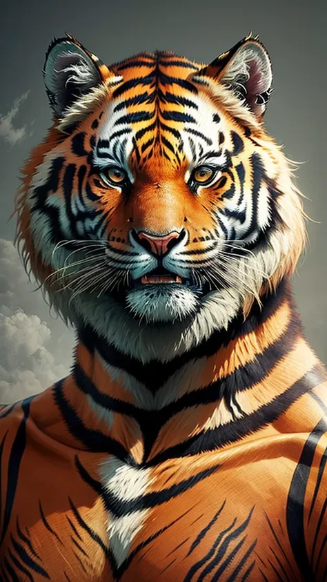 masterpiece, best quality, humanoid tiger