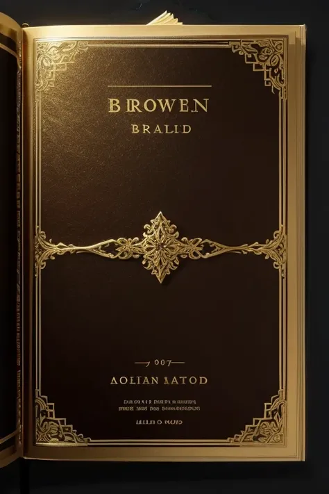 book cover, brown background, details in gold, with no writings on it