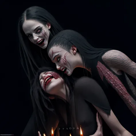 ((best quality image)), ((horror fantasy masterpiece)), (hyper detailed),alluring features((best quality dramatic lighting)), ((shockingly morbid masterpeice ))
A psychotic man embracing  beautiful woman visible intrrnal writhing,spiraling out of body, bra...