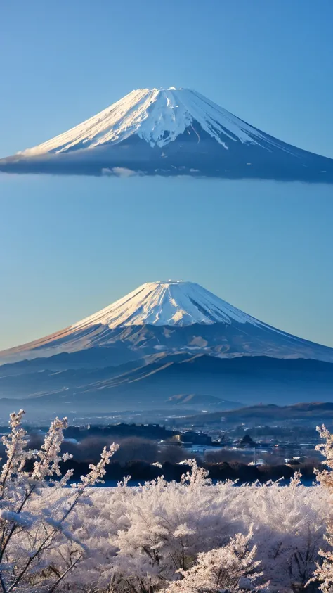 Mount Fuji in Japan in winter season