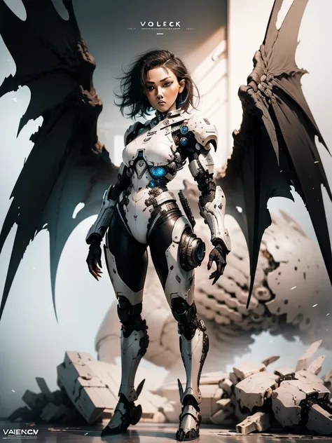 a cyborg female robot warrior, detailed metallic body, short cyberpunk hair, glowing blue circuits, futuristic technorganic armor, intricate mechanical limbs, powerful stance, dramatic lighting, cinematic composition, 8k, best quality, masterpiece, 1girl, ...