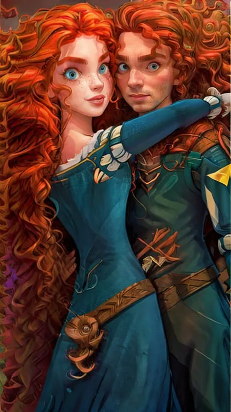 (merida brave  and 1 man, couple, having sex)))