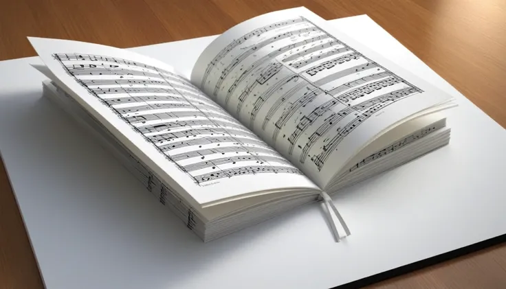 drawings of musical scores in 3d