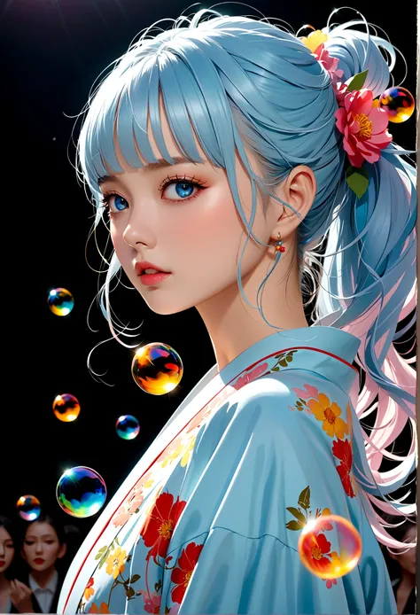 (masterpiece), (best quality), (Extremely detailed),(Messy hair),(illustration), (1 Girl), (Fashion), permanent, fashion model, Looking at the audience, (interview), (Simple background),Beautiful and delicate eyes, Delicate and beautiful face, floating,(Hi...