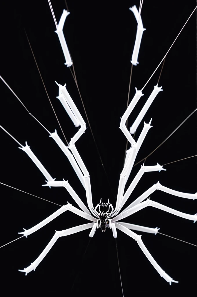 You can make a 2D animated style spider in white with a black background