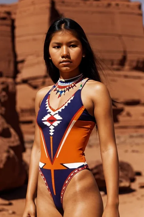 Navajo women, leotard