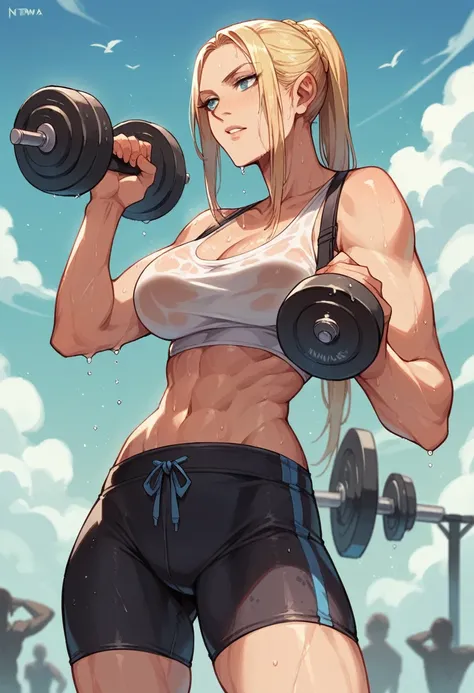 Nina Williams working out wet