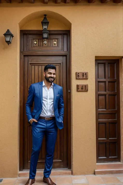 Hombre con casa llena de dinero