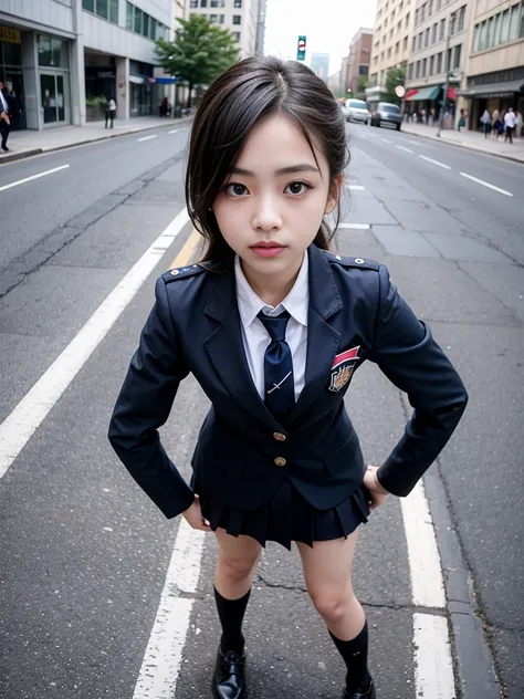 first person perspective,One High School Girl,the street,Uniforms，